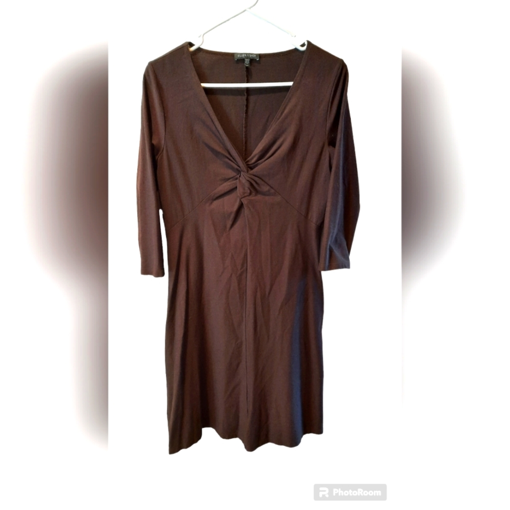 Eileen Fisher Brown Knot Front Dress size XS